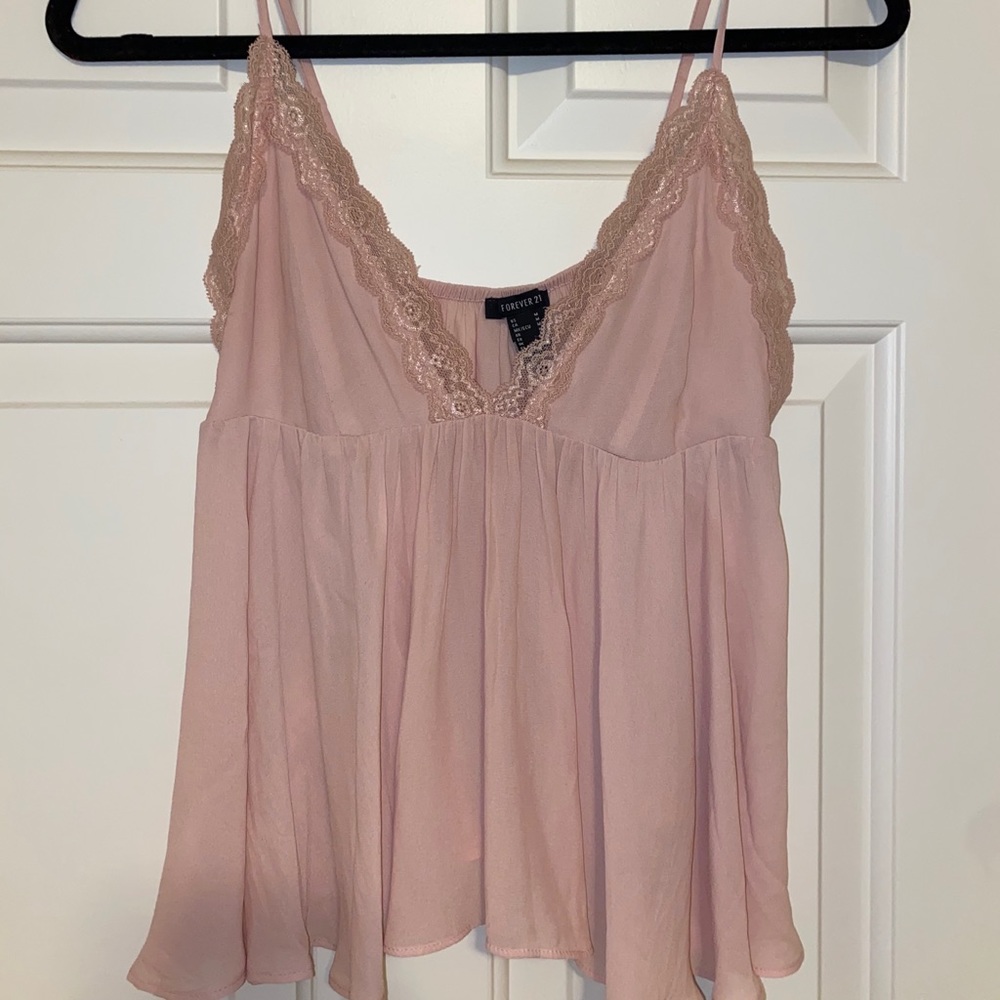 Babydoll lace trim top